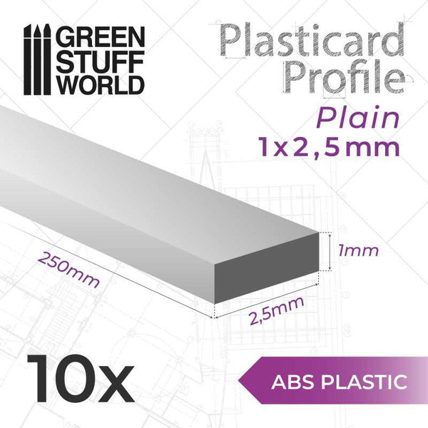 GSW Plasticard -  Plain Profile 1x2,5mm x10