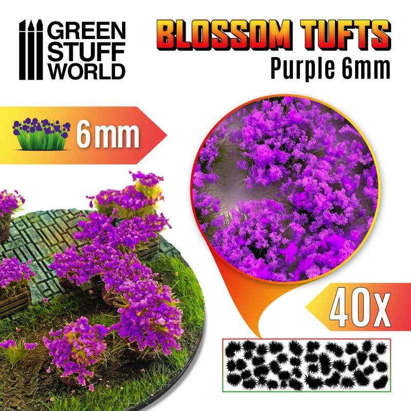 GSW Blossom Tufts 6mm - Purple Flowers