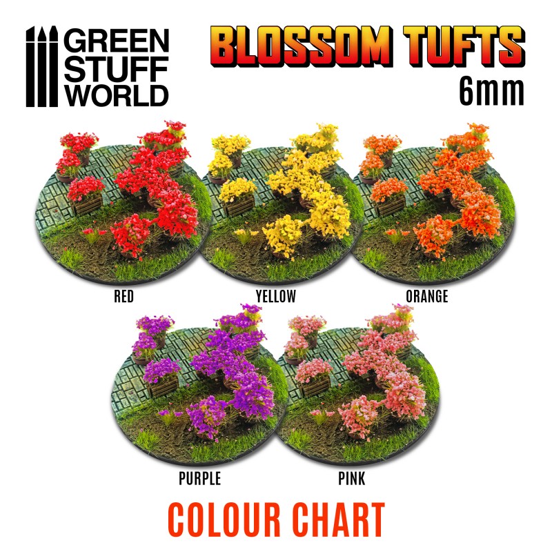 GSW Blossom Tufts 6mm - Red Flowers