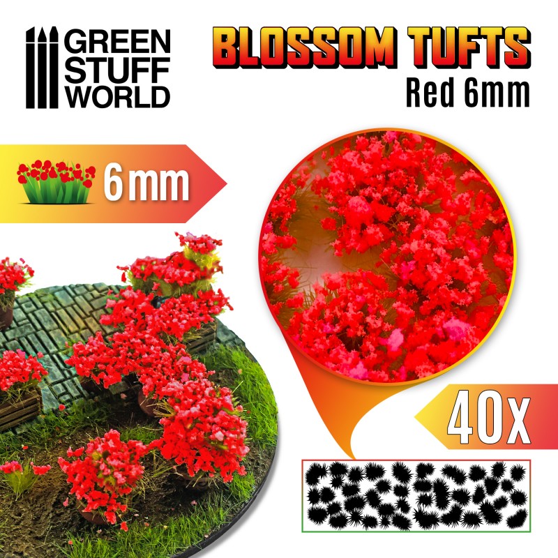 GSW Blossom Tufts 6mm - Red Flowers