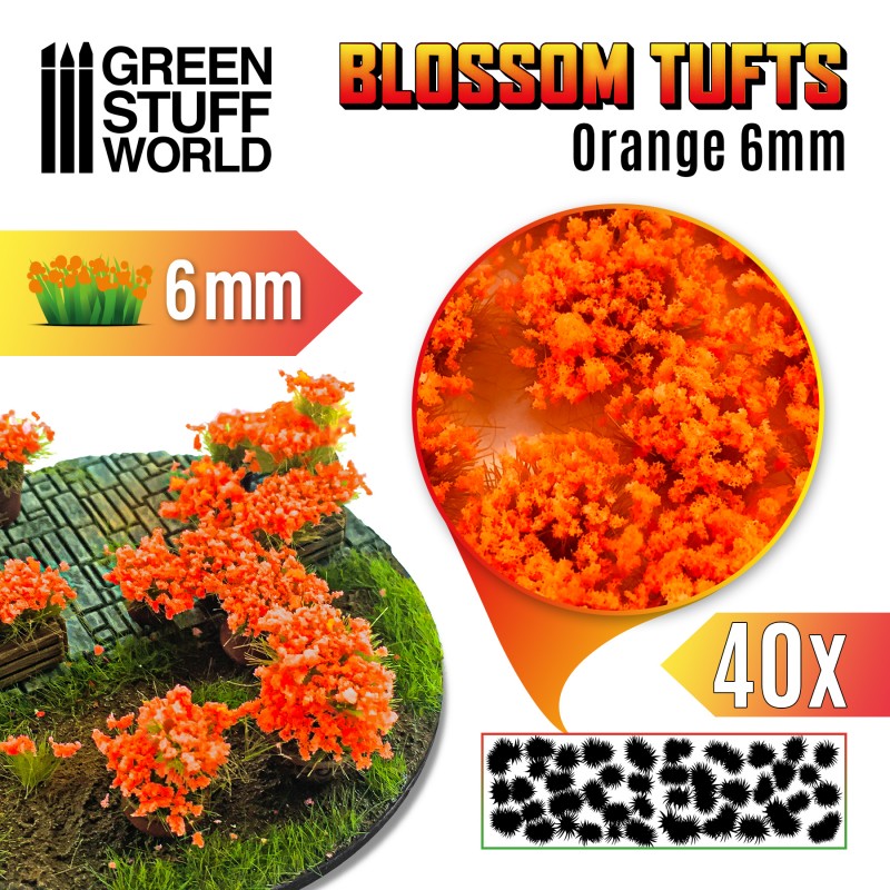 GSW Blossom Tufts 6mm - Orange Flowers