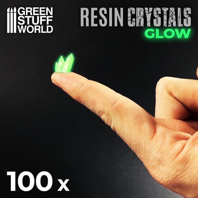 GSW Resin Crystals GLOW IN THE DARK - Small YELLOW GREEN x50