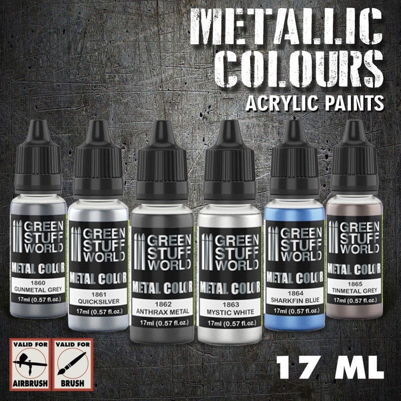 GSW Metallic Acrylics Paint Set - Silver Metallics