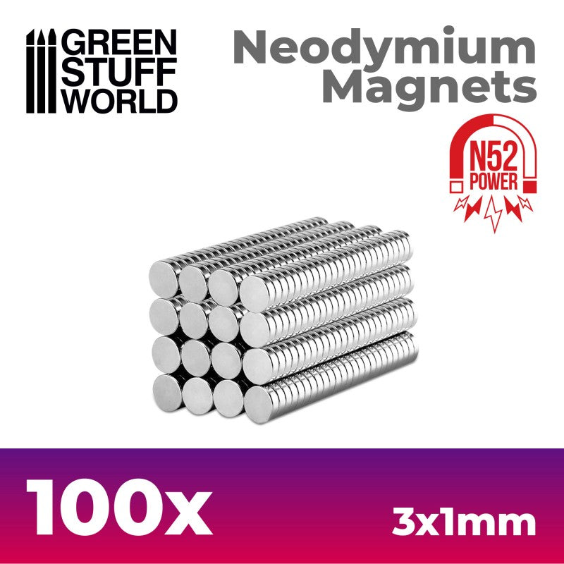 GSW Neodymium Magnets N52 - 3x1mm - 100x