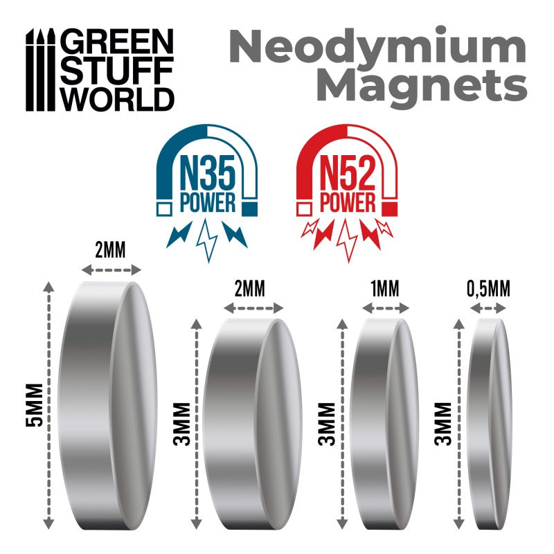 GSW Neodymium Magnets N52 - 3x2mm - 100x