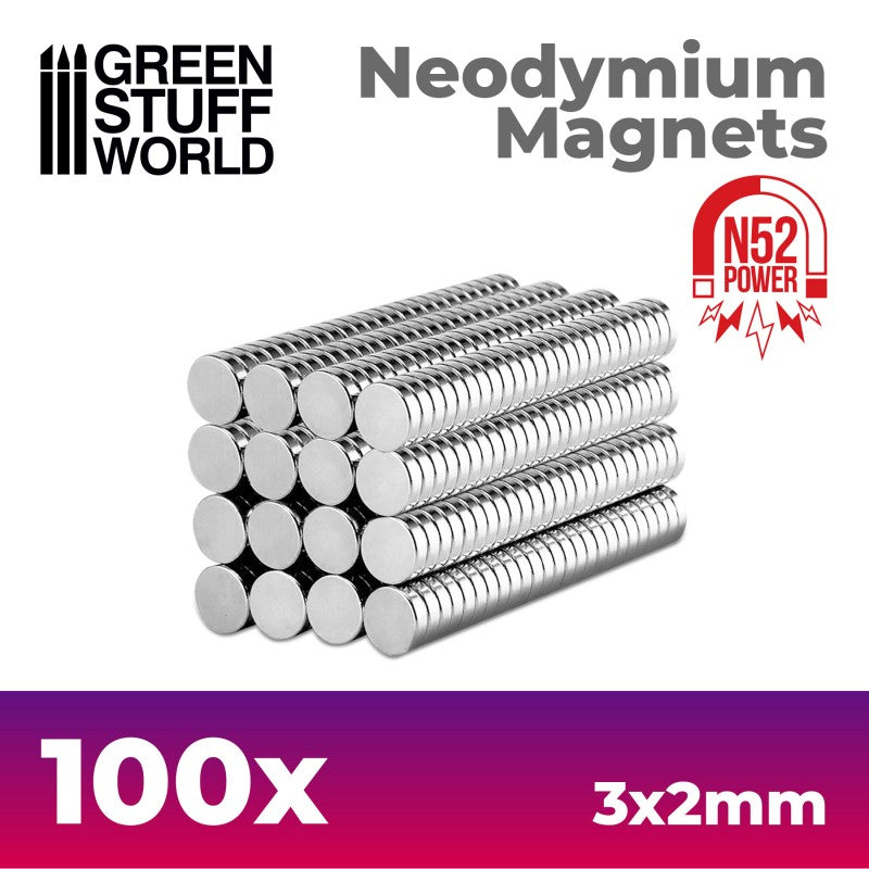 GSW Neodymium Magnets N52 - 3x2mm - 100x