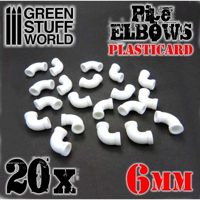 GSW Plasticard - Elbow Pipes 6mm x20