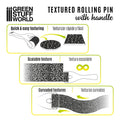 GSW Rolling Pin with Handle - Dutch Bricks 15mm