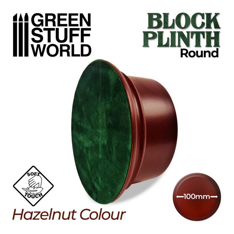 Display Plinths - Round Block - Hazelnut Brown - 10cm DISCOUNTED