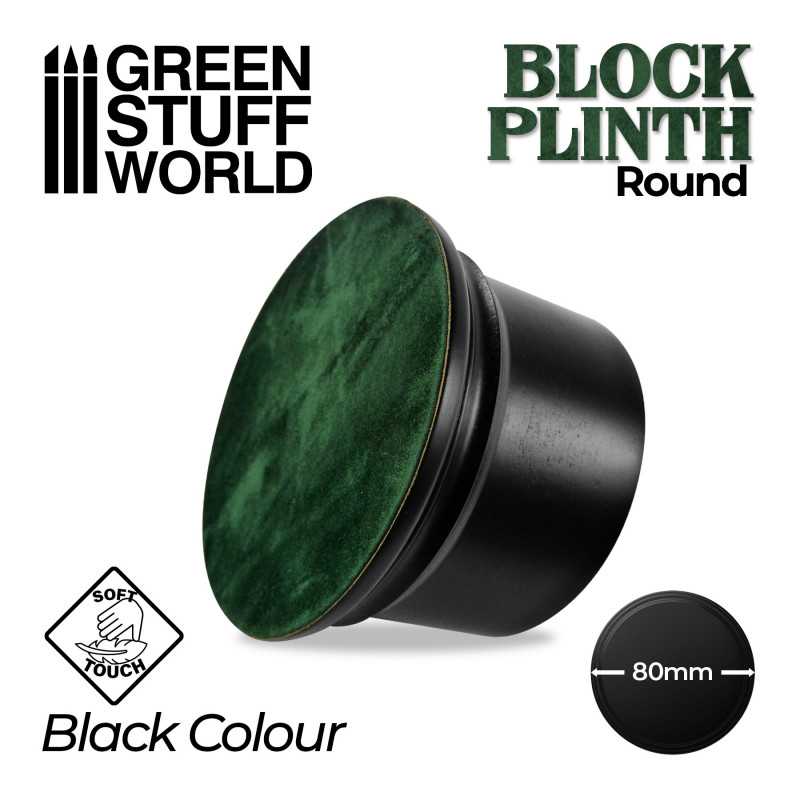 Display Plinths - Round Block - Black - 8cm DISCOUNTED