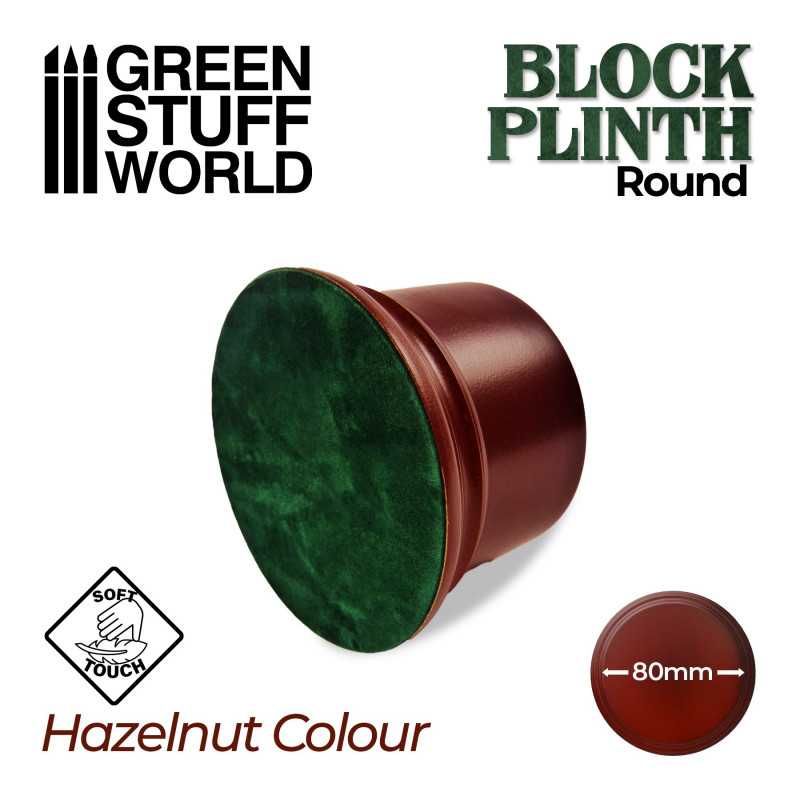 Display Plinths - Round Block - Hazelnut Brown - 8cm DISCOUNTED