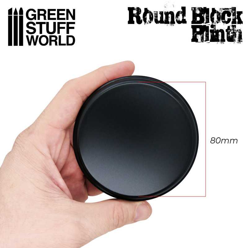 Display Plinths - Flat Round - Black - 8x8cm DISCOUNTED