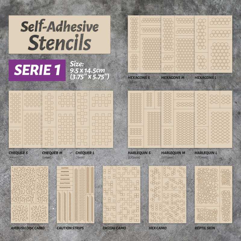 GSW Self-adhesive Stencil - Hex Camo