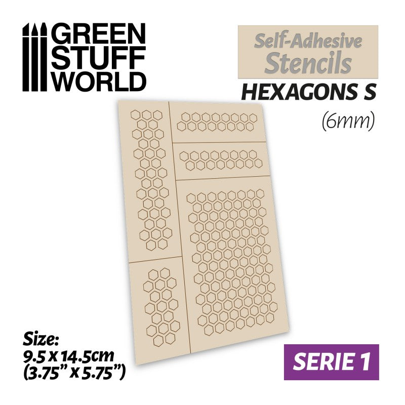 GSW Self-adhesive Stencil - Hexagons 6mm