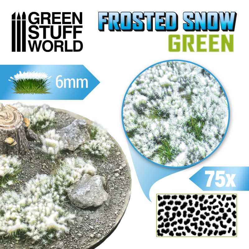 GSW Frosted Snow Tufts - Green 6mm