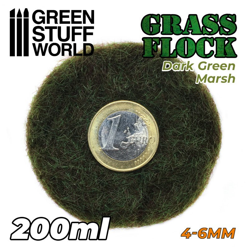 GSW Static Grass Flock 4-6mm - Dark Green Marsh 200ml