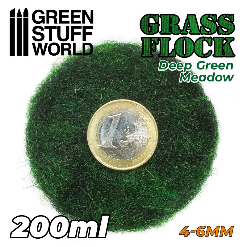 GSW Static Grass Flock 4-6mm - Deep Green Meadow 200ml