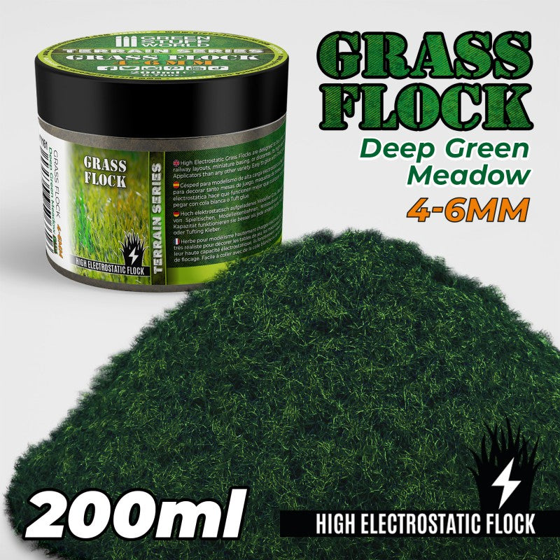 GSW Static Grass Flock 4-6mm - Deep Green Meadow 200ml