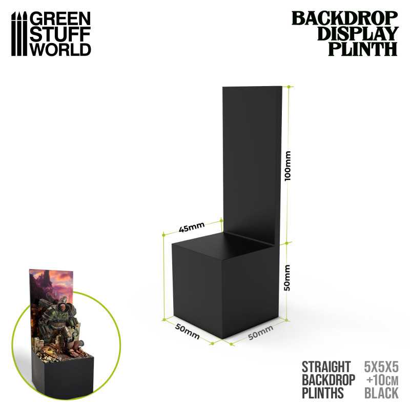 Display Plinths - Straight Backdrop - Black - 5x5x5cm DISCOUNTED