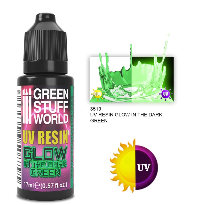 GSW Ultraviolet UV Resin - Glow in the Dark - GREEN - 17ml