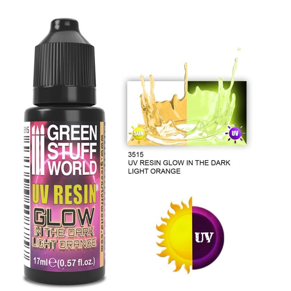 GSW Ultraviolet UV Resin - Glow in the Dark - LIGHT ORANGE - 17ml