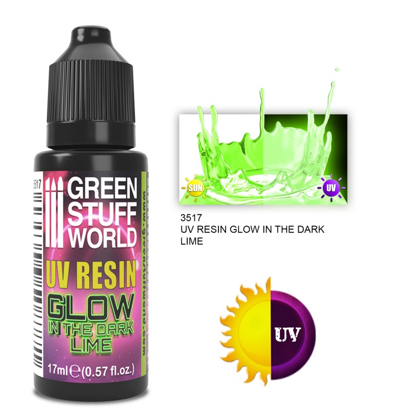 GSW Ultraviolet UV Resin - Glow in the Dark - LIME GREEN - 17ml