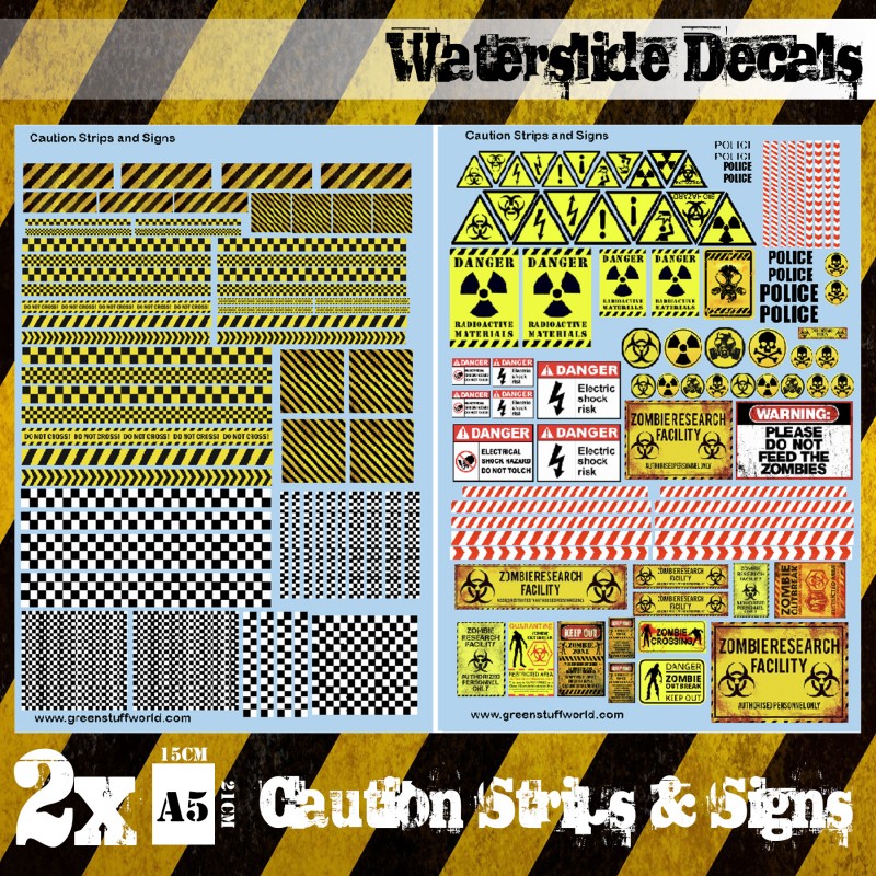 GSW Decals sheet - Caution Strips and Signs